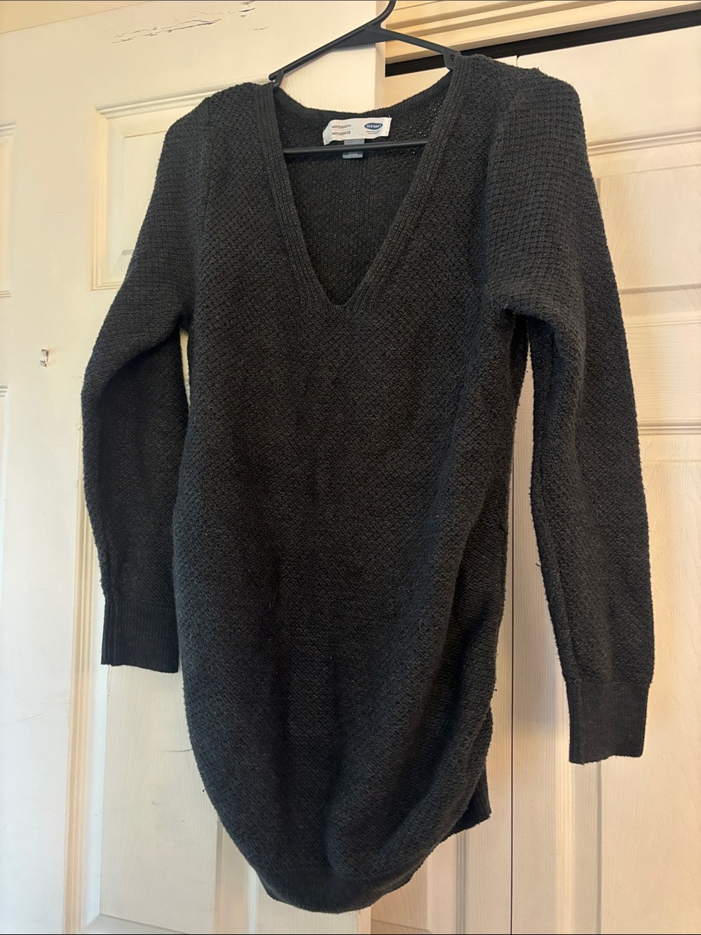 Old Navy Charcoal Maternity V-Neck Longline Sweater